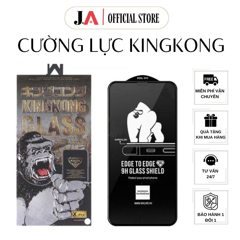 Kính Cường Lực KINGKONG GLASS Chất Lượng Cao Cho Các Dòng Điện Thoại Táo - J.A OFFICIAL STORE