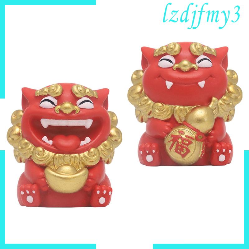 Set 2 Tượng Động Vật mini Dễ Thương Dùng Để Trang Trí Phòng Khách