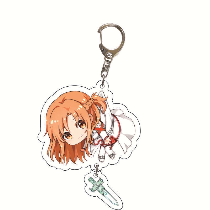 Sword Art Online móc khóa Asuna Shino Kirito anime sáng tạo acrylic túi mặt dây chuyền ngoại vi mặt dây chuyền