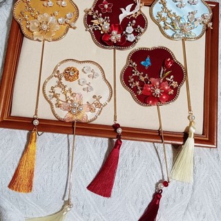 Quạt Cầm Tay mini handmade Phong Cách Trung Hoa Mới Dùng Làm Đạo Cụ Chụp Ảnh Cưới