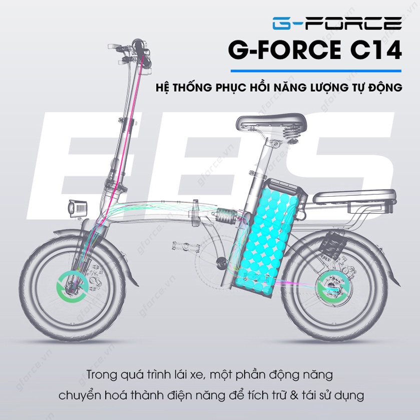 Xe đạp điện gấp gọn GForce C14 (Phiên bản 7 giảm xóc) | BigBuy360 - bigbuy360.vn