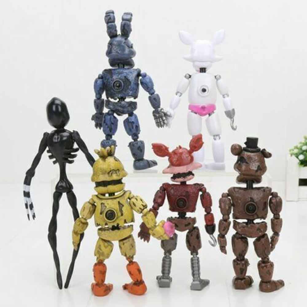 FNAF Five Nights at Freddy's Nightmare Figure Fnaf Bear Action Figure Pvc Model Freddy Model Dolls FNAF Toys 6pcs/set
