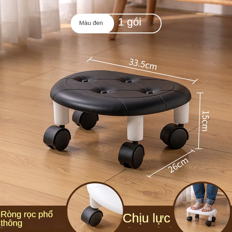 Ghế Đẩu Giả Da Thấp Có Bánh Xe Tháo Rời Được Thông Dụng Cho Phòng Khách / Phòng Ngủ Của Trẻ Em