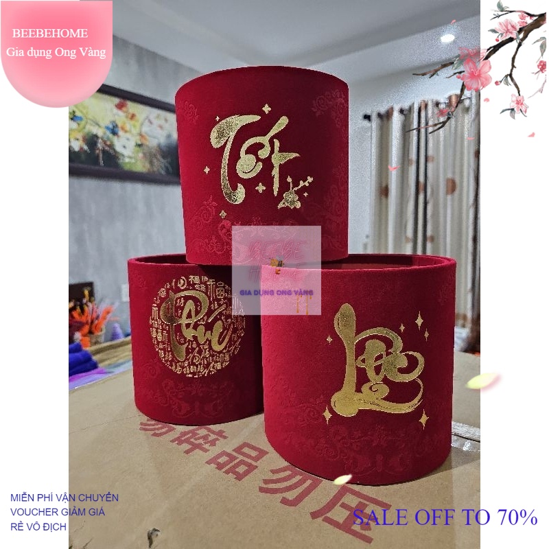 Trụ Nhung Cắm Hoa Chữ Việt 6 Mẫu Tết, Phúc, Lộc, Xuân, Phát - Chậu Nhung Cắm Cành Đào Đông Trang Trí Tết