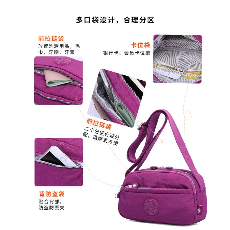 Tumaote Túi Đeo Chéo nylon Chống Thấm Nước Tiện Dụng Mang Theo Du Lịch Cho Nữ