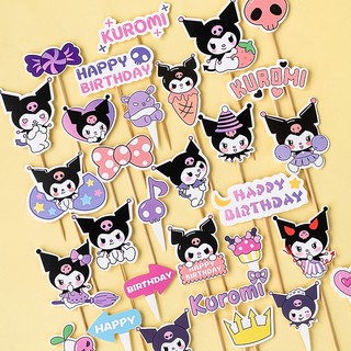 Kuromi Miếng Dán Trang Trí Bánh Kem Sinh Nhật Chủ Đề sanrio Cho Bé