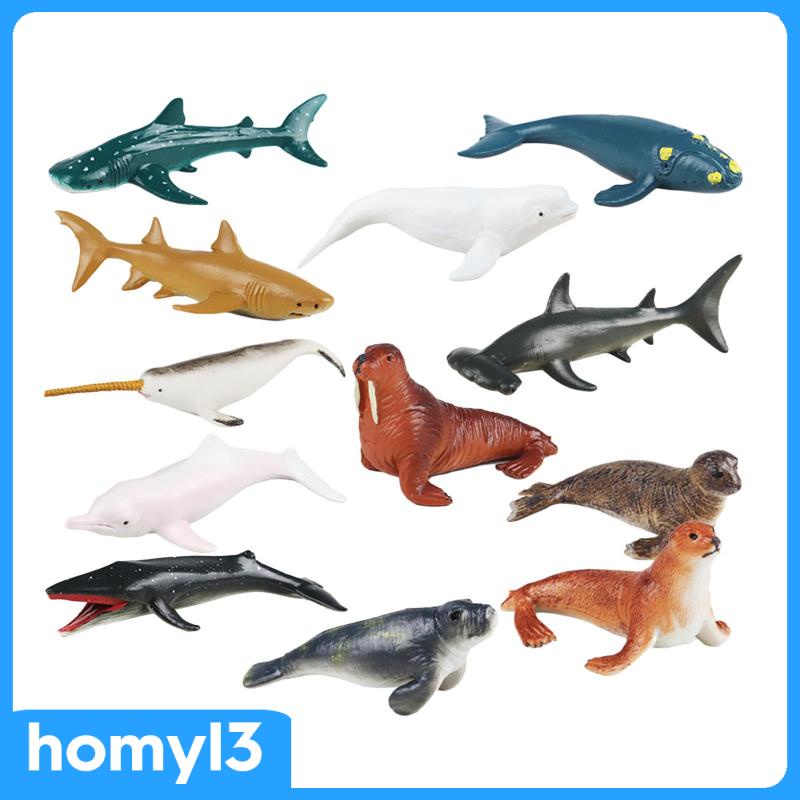 Set 12 Mô Hình Động Vật Biển Dùng Làm Quà Tặng Cho Bé