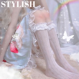 Vớ Ren Ống Cao Ngang Bắp Chân Phong Cách lolita Ngọt Ngào Cho Nữ