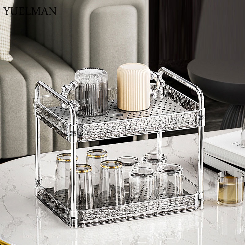 Yuelman Khay Úp Ly Hai Tầng Trong Suốt Tiện Dụng