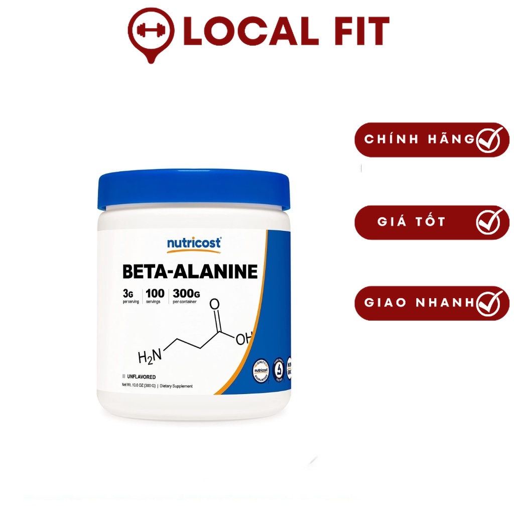 [Chính hãng] NUTRICOST BETA ALANINE POWDER 300GRAM | Tăng Cường Sức Mạnh, Tập Trung tại wheydatcangh