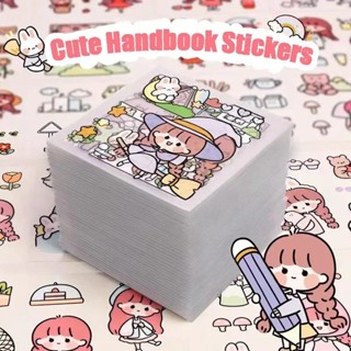 NEDIE 10 / 20 / 50 Chiếc Kawaii Dán Họa Tiết PET Hoạt Hình Thêu Sò Dễ Thương Miếng Dán DIY Sổ Tay Dán Trang Trí Văn Phòng Phẩm Tiếp Liệu