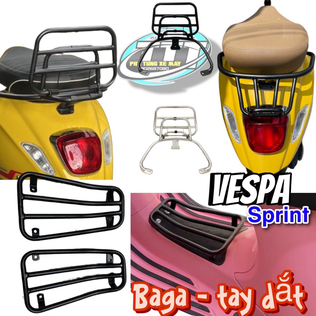 baga / tay dắt vespa sprint - tựa lưng xếp