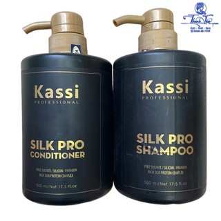 Dầu gội xả phục hồi tóc hư tổn Kassi Silk Pro 500mlx2