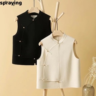 spraying  áo gile áo+vest+nữ vest set nữ fashionable Thanh lịch Thoải mái cozy WMJ2410CT3 2Z240112
