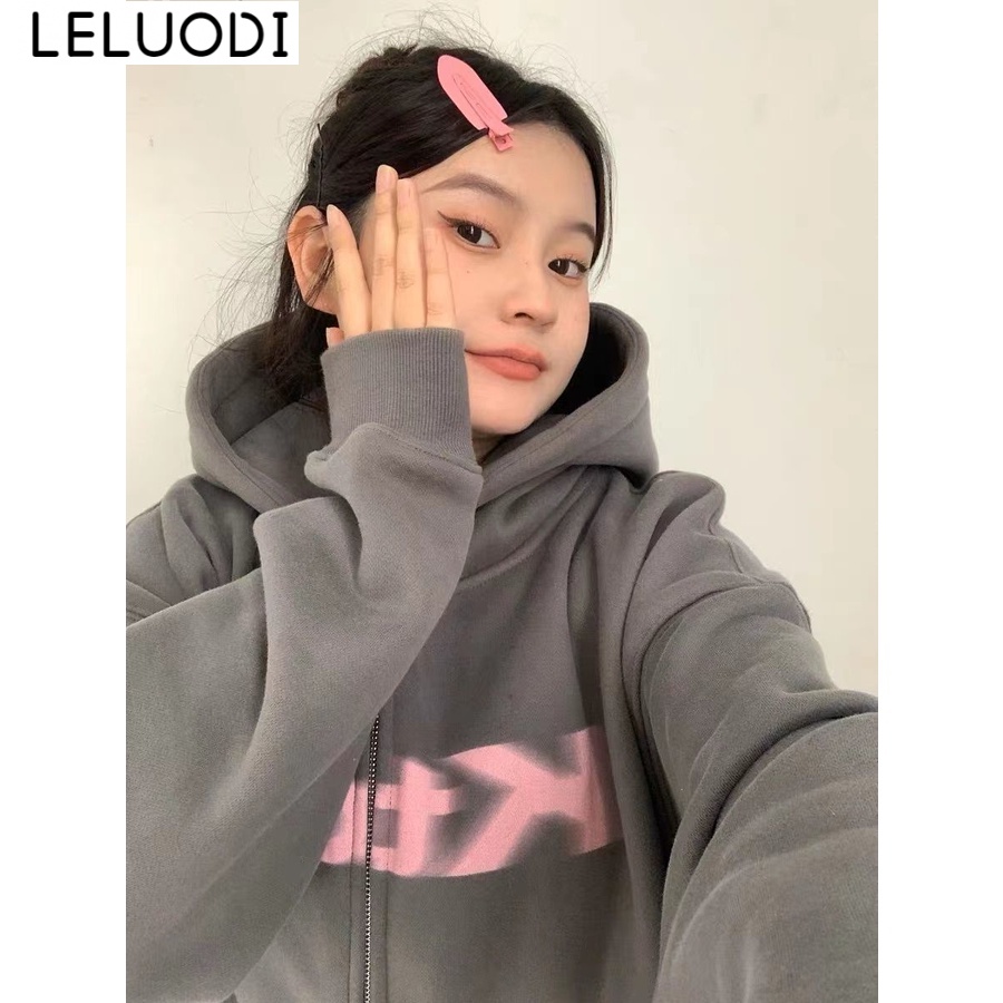 LELUODI Áo Khoác hoodie áo khoác nữ zip hoodie Thanh lịch casual Độc đáo Durable WJK2390ZAO 37Z230914