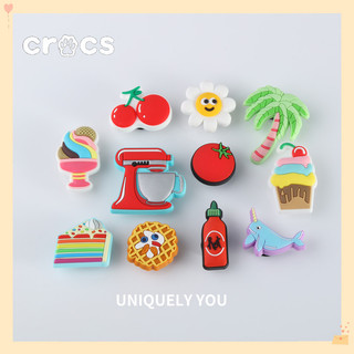 Crocs Jibbitz Cute sunflower shoe buckle charms Crocs fashionable cherry clog shoe accessories Korean shoe flower