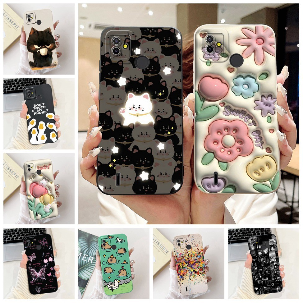 Ốp Lưng Tecno Pop 5 BD2d Thẩm Mỹ Mèo Dễ Thương Thời Trang Ngộ nghĩnh Silicon Ốp lưng Techno Pop 5 Ốp