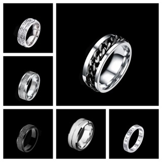 1 Vòng thép titan hợp thời trang khí quyển Nhẫn thép không gỉ nam