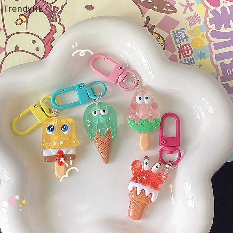 Móc Khóa Hình spongebob / Kem / Trái Tim / Hoạt Hình Thời Trang Mùa Hè Cho Học Sinh