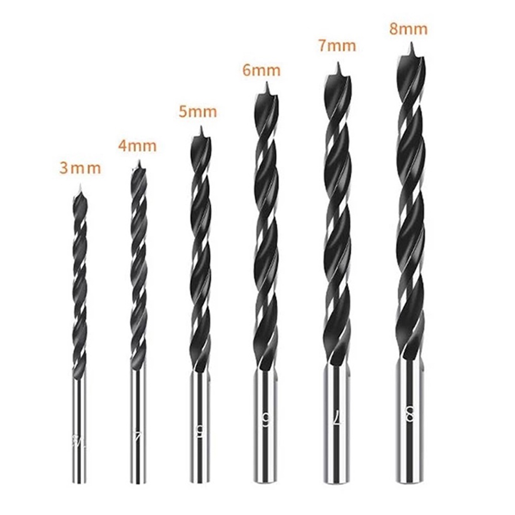 Set 6 Mũi Khoan 3mm 59mm 4mm 73mm 6mm 89mm Bằng Thép carbon Đen