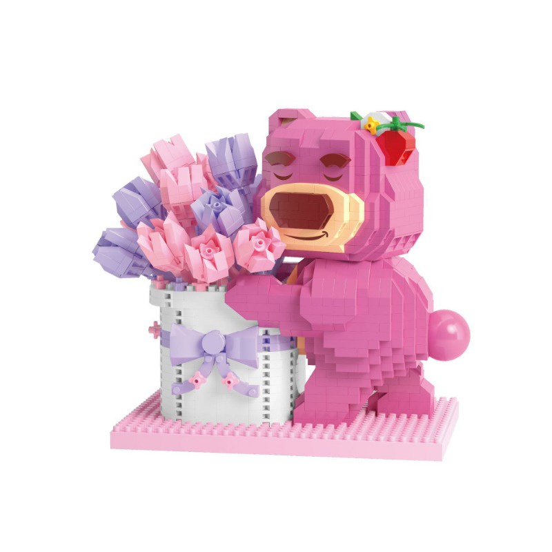 DISNEY Bộ Đồ Chơi Lắp Ráp Gấu Dâu Tây / Gấu Bông Sáng Tạo Cho Bé