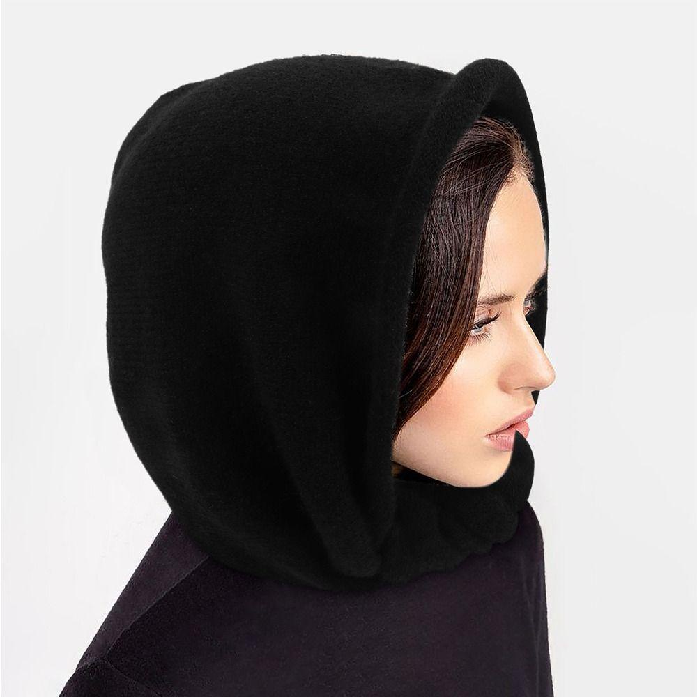 Btlimer Mũ Trùm Đầu Kiêm Khăn Choàng Cổ Vải cashmere Dày Màu Trơn Giữ Ấm Mùa Đông Đa Năng Dùng Khi Đi Bộ Đường Dài Ngoài Trời