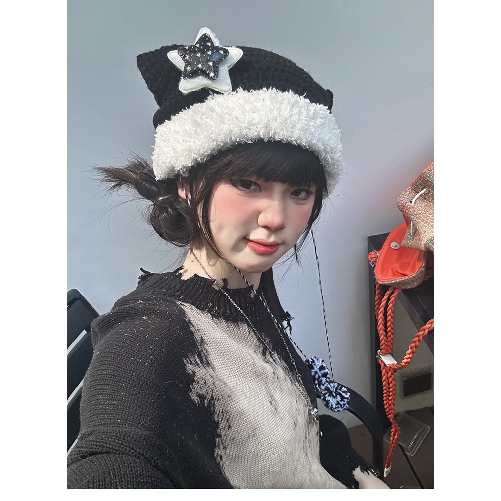 Dễ Thương Mũ Len Dệt Kim Tai Mèo Xinh Xắn Cho Nữ
