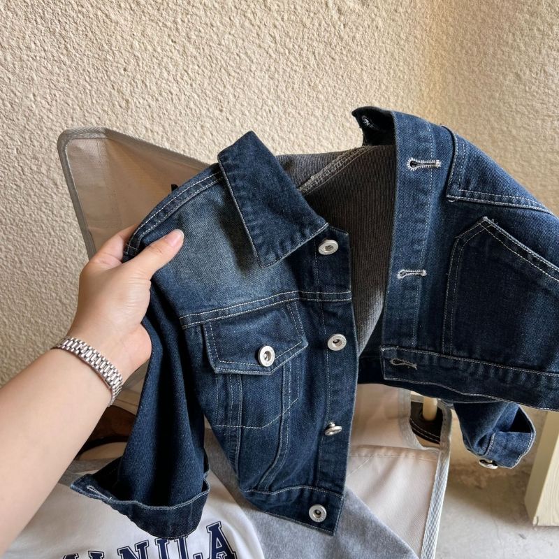 Áo Khoác denim Màu Sắc gradient Phong Cách Hàn Quốc Cho Bé Trai