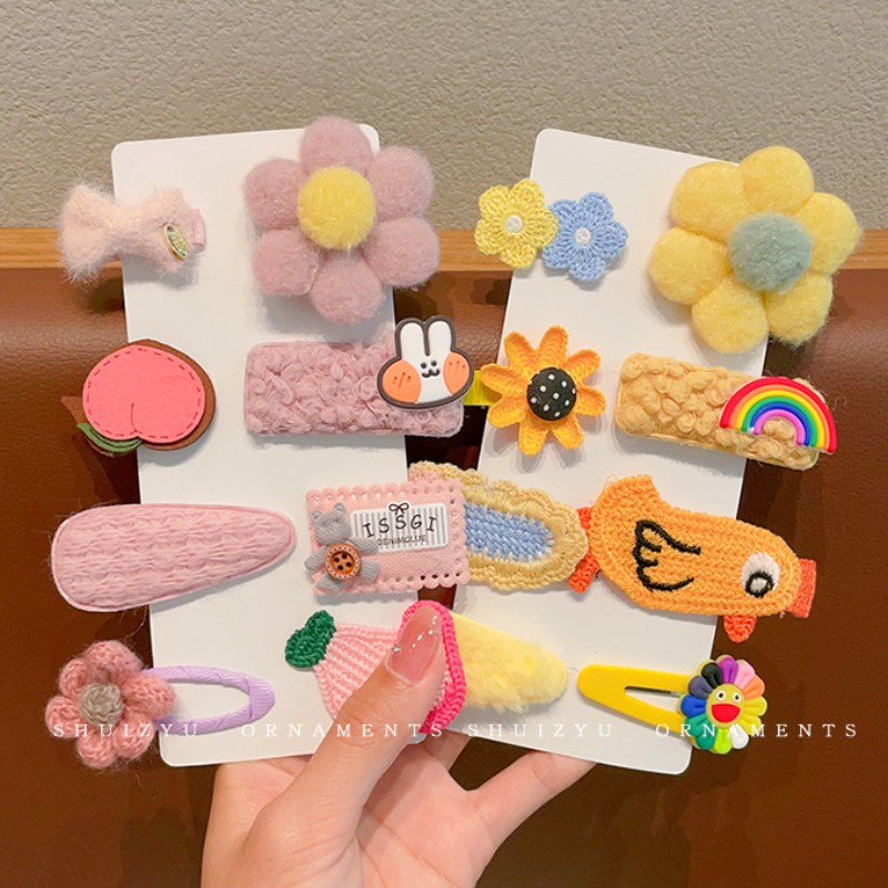 Kẹp Tóc Mái Bằng Lông Nhung Dễ Thương Thời Trang Hàn Quốc Cho Bé Gái