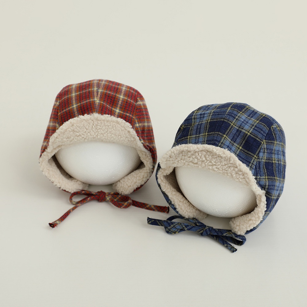 Mũ Lông Cừu Giữ Ấm Bảo Vệ Tai Phong Cách vintage Hàn Quốc Cho Mẹ Và Bé