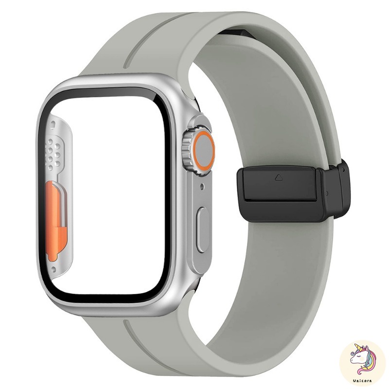 Ốp Dây Đeo silicone Khóa Nam Châm Cho Đồng Hồ Thông Minh apple watch 44mm 45mm 41mm 40mm iwatch series 8 se 7 6 5 4