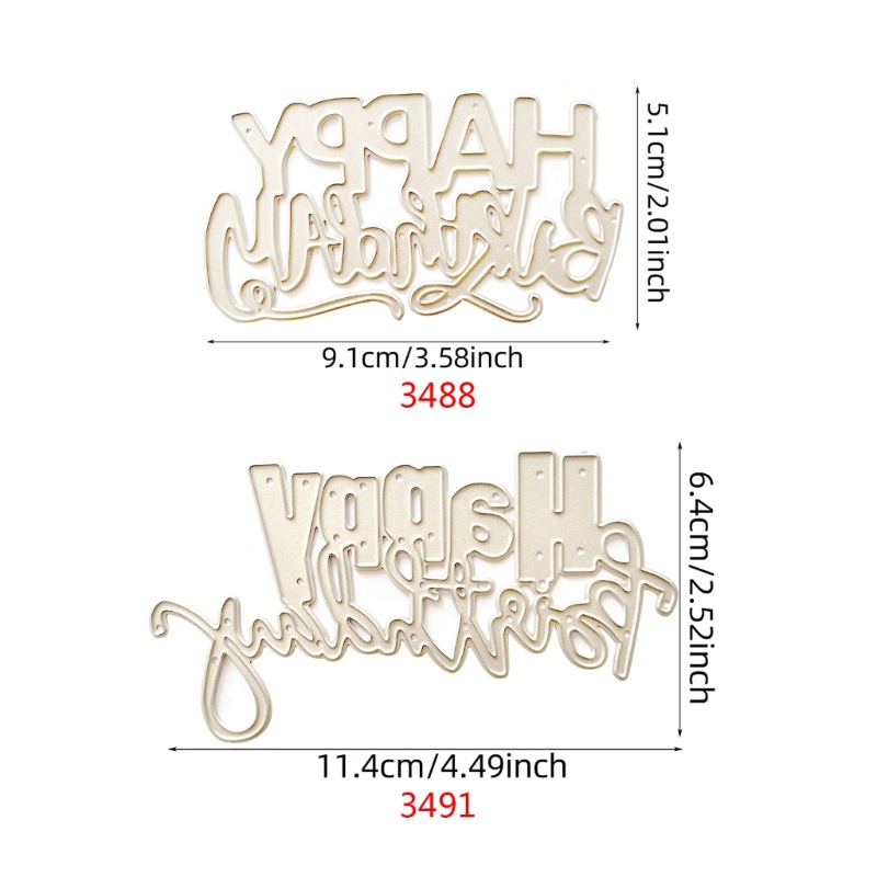 Khuôn Cắt Giấy Làm Từ Kim Loại Hình Chữ happy birthday Trang Trí Scrapbook