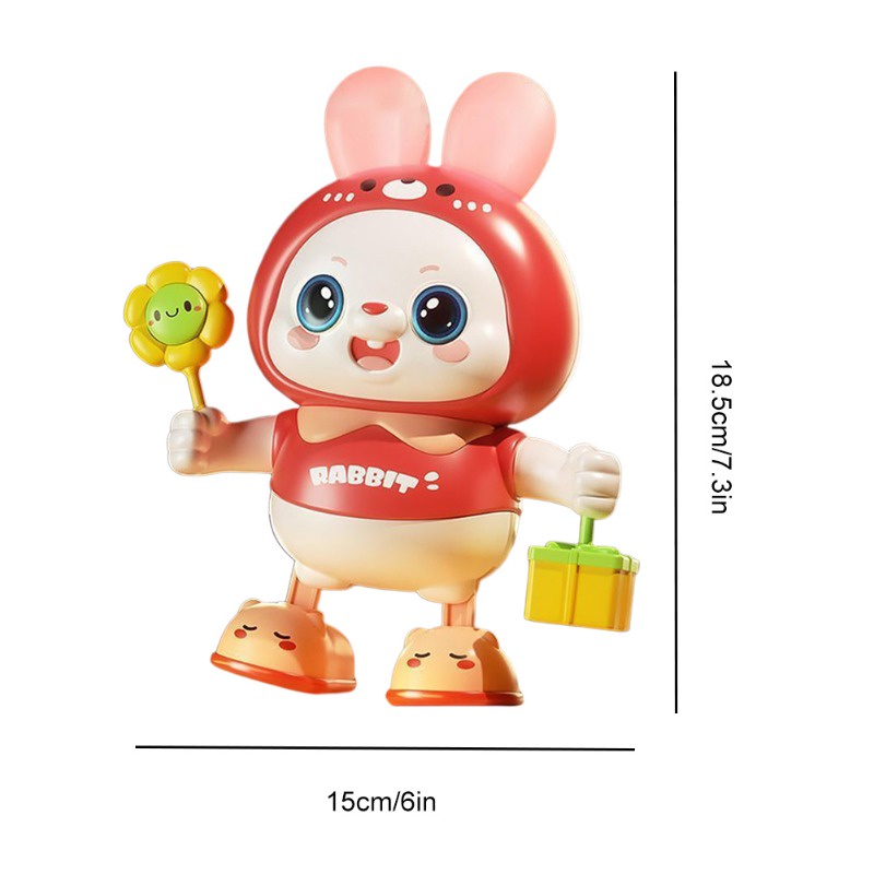 Búp Bê Đồ Chơi Thỏ Nhảy Múa Điện Tử 2 Chế Độ Bằng Nhựa Có Đèn Cho Bé