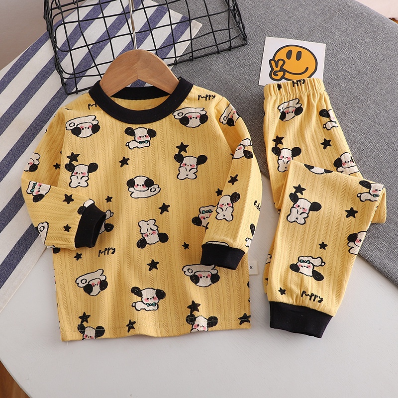 Bộ Đồ Ngủ Tay Dài Bằng Vải cotton Thời Trang Mùa Thu Dành Cho Trẻ Em 73-150cm