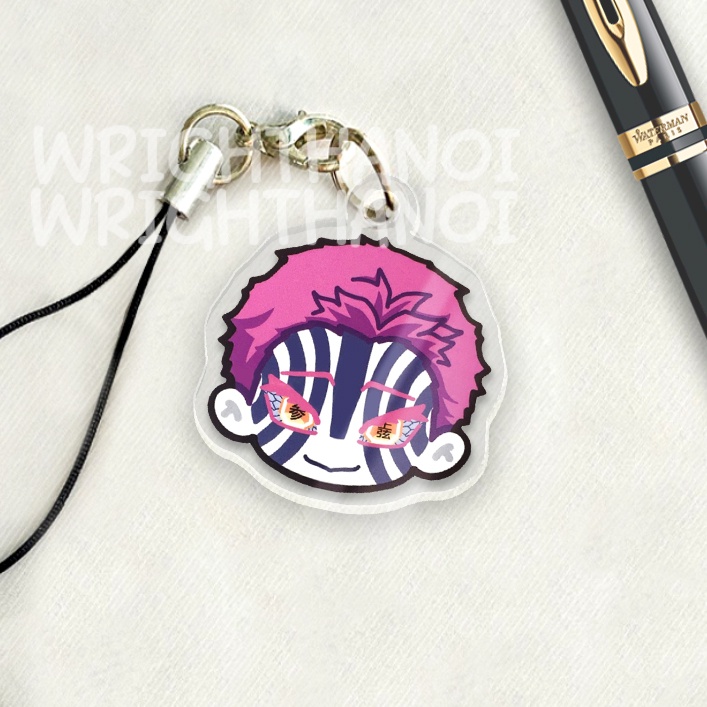 Móc treo điện thoại, dây đeo điện thoại, móc khóa acrylic Kimetsu no Yaiba Nezuko anime chibi cute trang trí ba lô