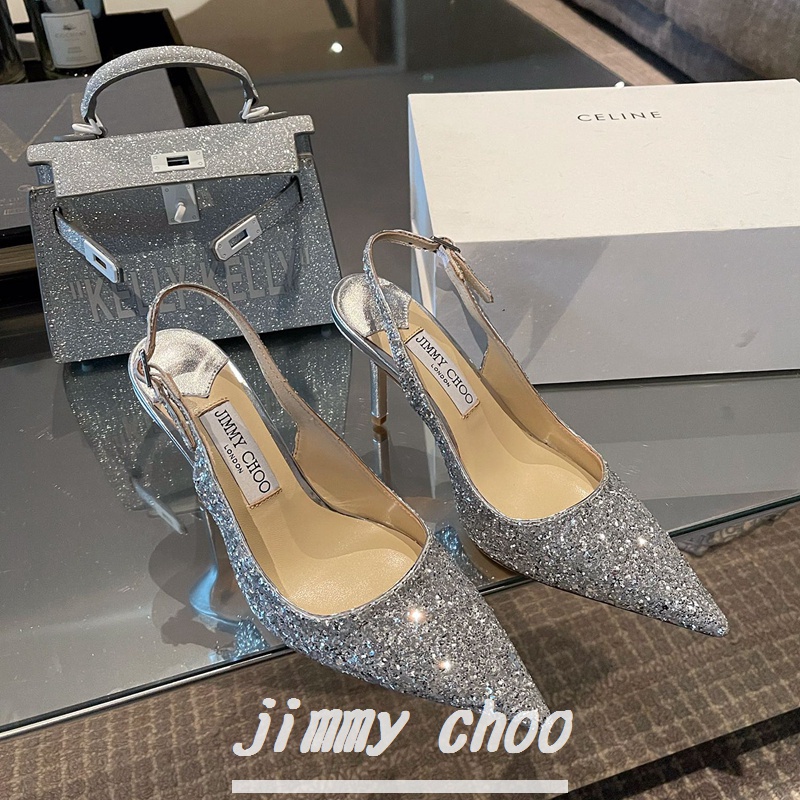 Giày Cao Gót 8cm Da Cừu Lấp Lánh Mũi Nhọn Thoải Mái Thời Trang Cho Nữ 34~40 up0s