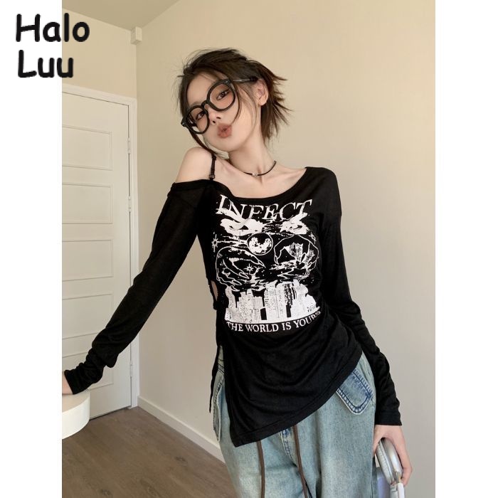 Halo  Luu áo phông áo thun nữ croptop baby tee Thời trang hàn quốc WTX23909I8 36Z230909