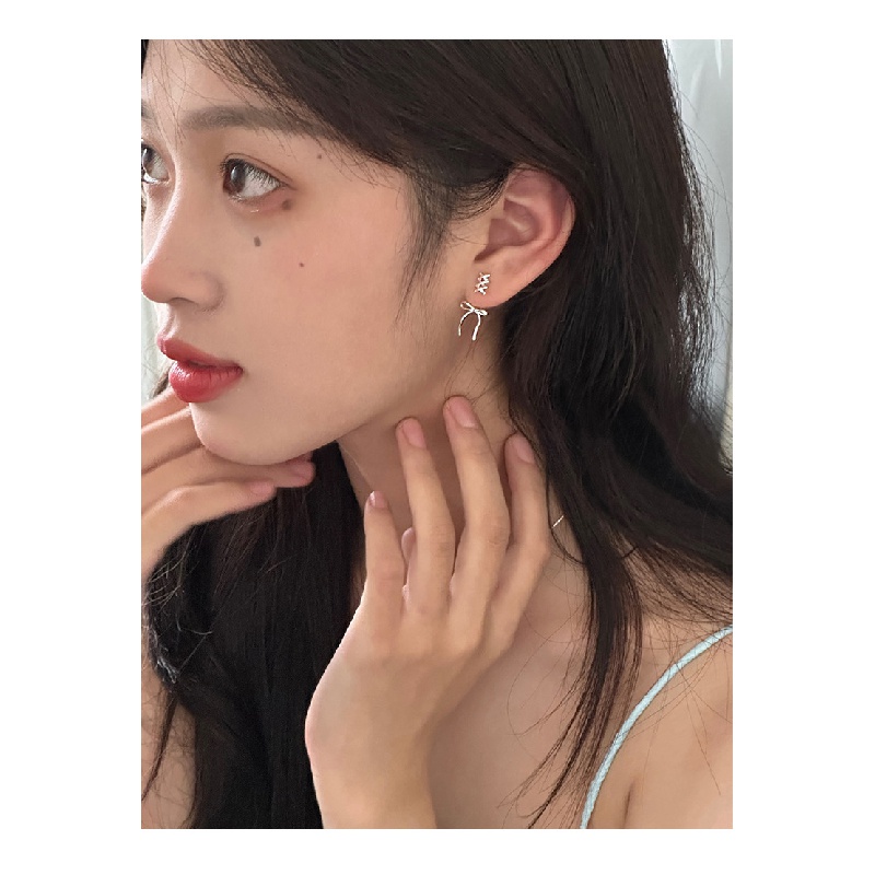 Bông Tai Ruy Băng Thắt Nơ Thời Trang Nữ Tính