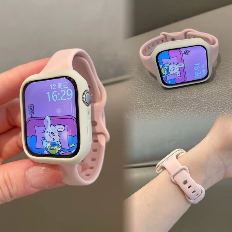 Silicone Dây Đeo Đồng Hồ Bằng Silicon Kích Thước 40mm 41mm 42mm 44mm 45mm 49mm 38mm Cho iwatch ultra series 8 7 6 se 5 4 3
