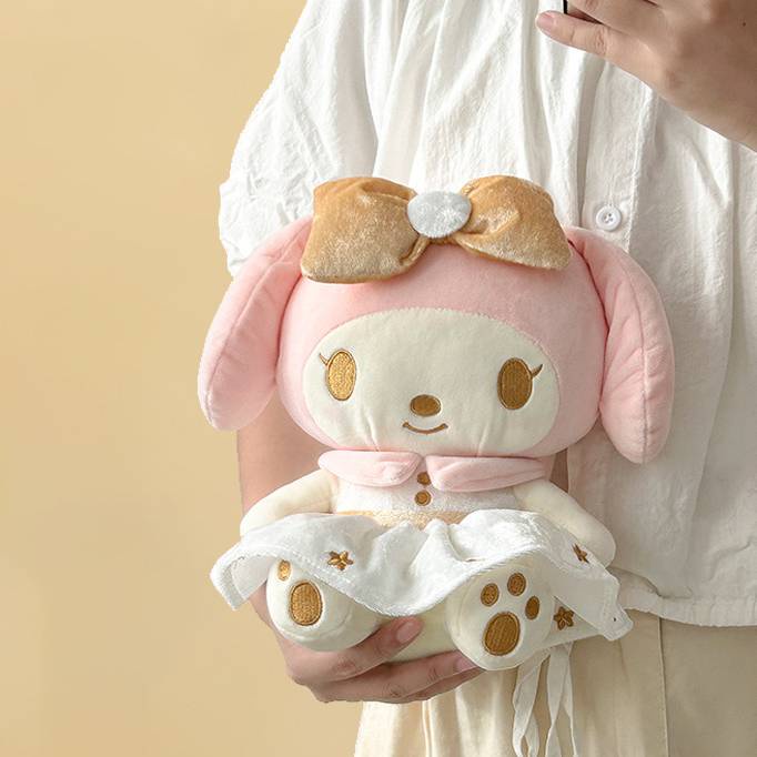 Sanrio Thú Nhồi Bông Hình kuromi melody pachacco cinnamoroll hello kitty Màu Vàng Kim Làm Quà Tặng Cho Bé Gái