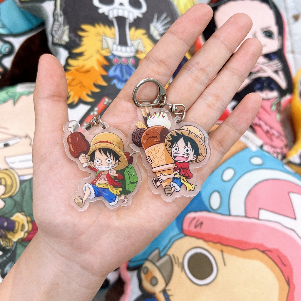Móc Khoá One Piece Luffy Zoro Sanji Chopper Cute Dạng Anime Gắn Xe Máy Ô Tô Cặp Đôi PK88