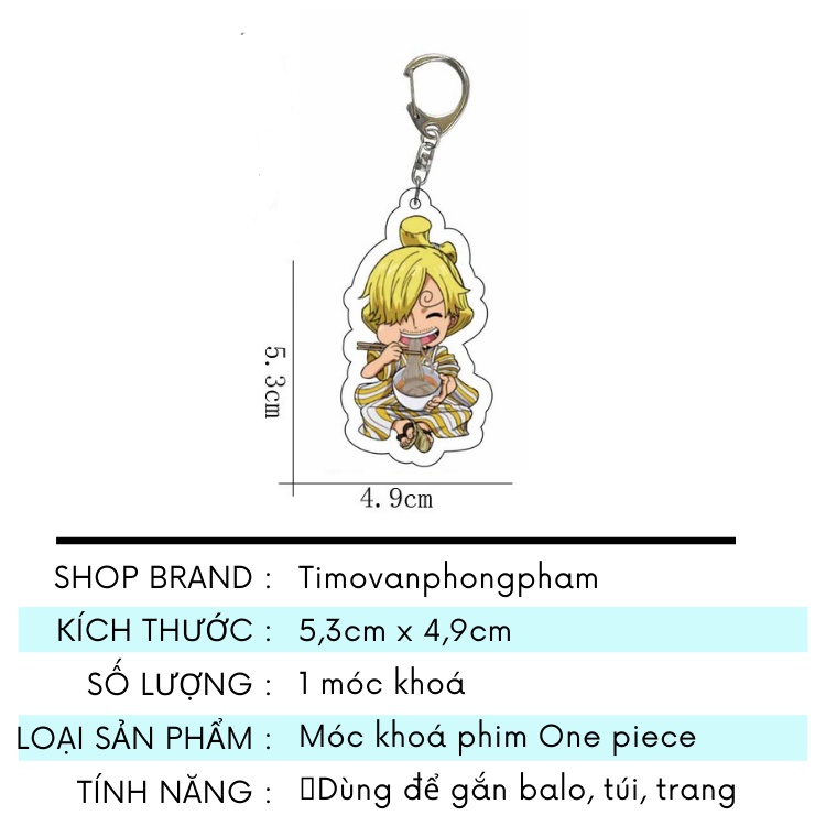 Móc Khoá One Piece Luffy Zoro Sanji Chopper Cute Dạng Anime Gắn Xe Máy Ô Tô Cặp Đôi PK88