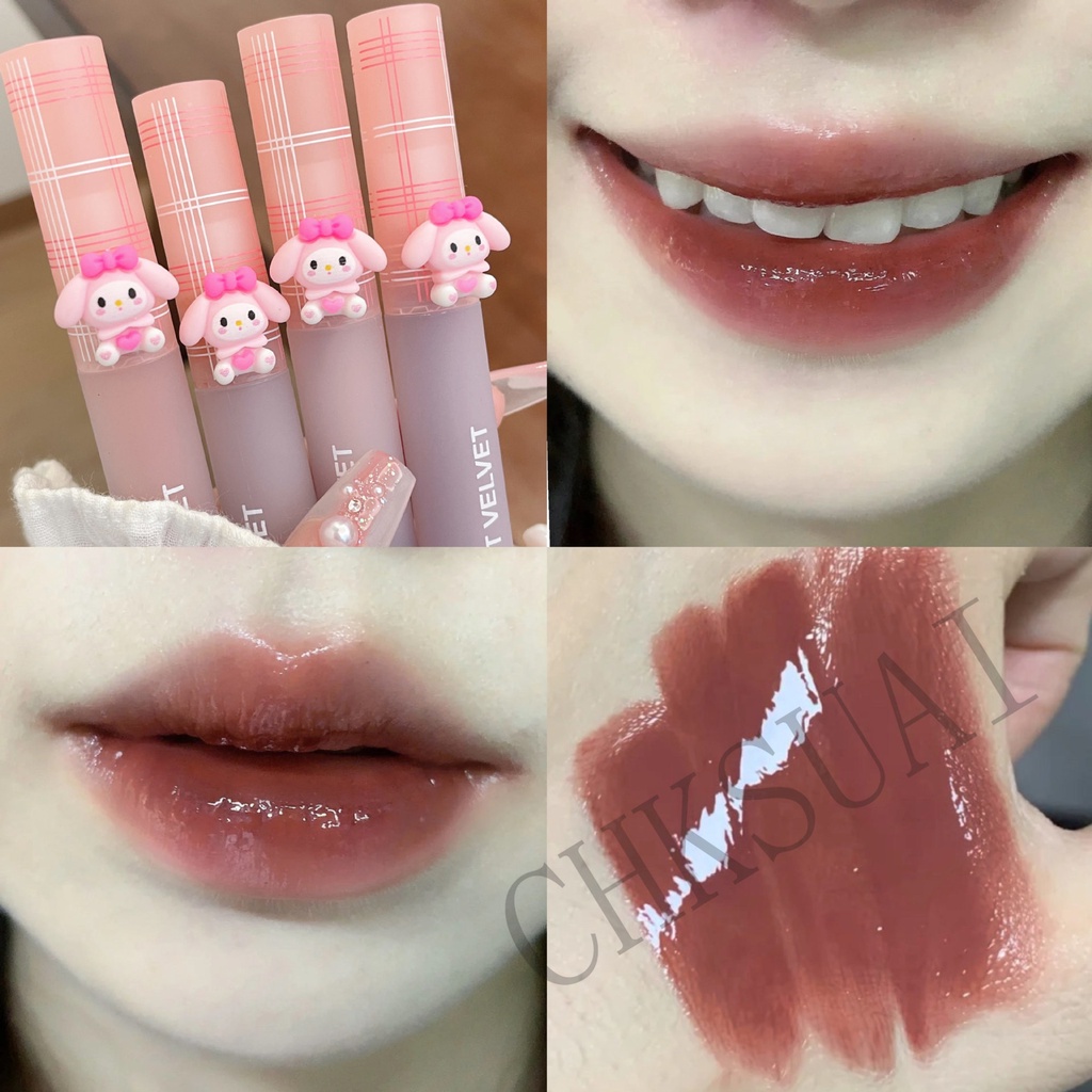 Son bóng Ge Sweet mint hiệu ứng gương màu nude chống nước lâu trôi không dính cốc