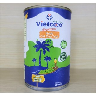  Nước Cốt Dừa Organic Vietcoco Lon 400ml  - Organic Coconut 