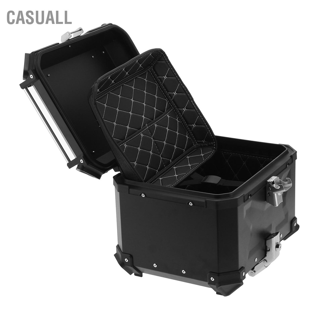 Casuall Universal Black 45L Motorcycle Adventure Nhôm Top Case Hộp hành lý đuôi snowa