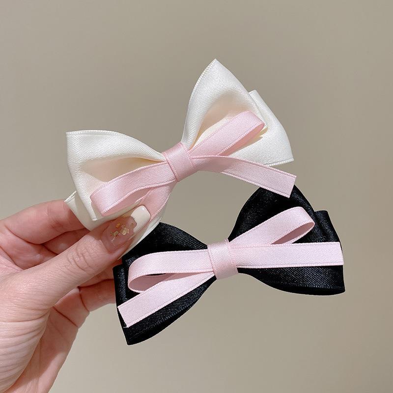 Kẹp Tóc Hình Nơ Ruy Băng Màu Hồng Ngọt Ngào Cho Nữ