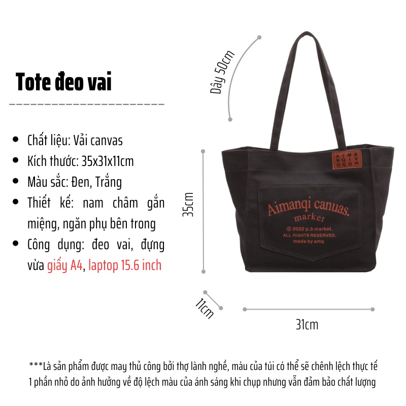 Túi Xách canvas In Chữ Phong Cách ulzzang Thời Trang Cho Nữ