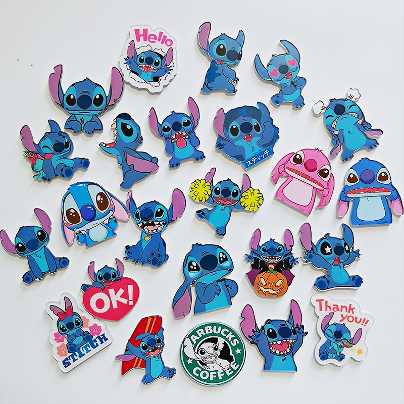 Ghim Cài Áo Bằng acrylic Hình stitch disney Đáng Yêu