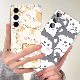 Ốp Điện Thoại TPU Hình Chó Mèo Cho Samsung S23 FE A54 A34 A24 A14 M54 S10 S20 S22 Plus S21 FE Note 9 10 Plus 20 Ultra 5G