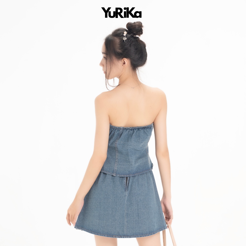 Set Jeans Bò nữ siêu NGẦU - Áo chạy Smoking kèm chân váy có lót - YuRi Boutique